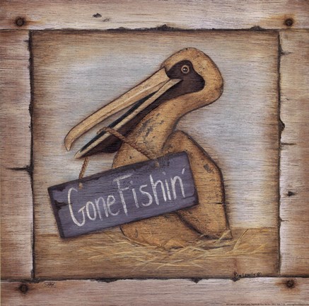 Framed Gone Fishin' Print