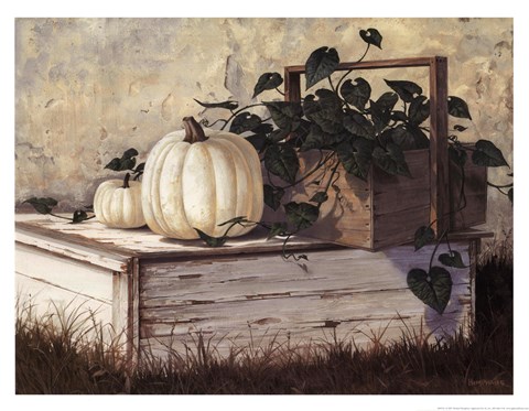 Framed White Pumpkins Print
