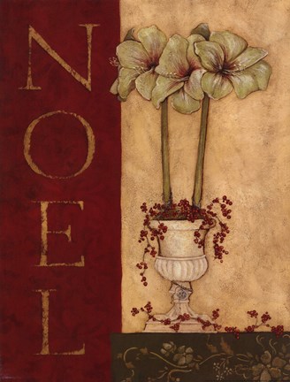 Framed Noel - with flowers Print