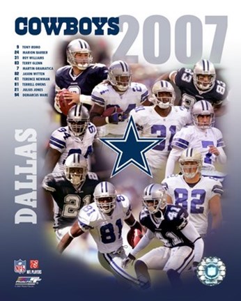 Framed 2007 - Cowboys Team Composite Print