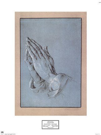 Framed Praying Hands, c.1508 Print