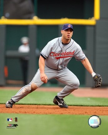 Framed Travis Hafner - 2007 Fielding Action Print