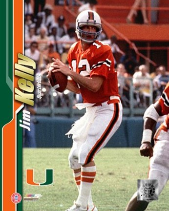 Framed Jim Kelly - University of Miami / Portrait Plus Print