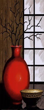Framed Asian Red I Panel Print