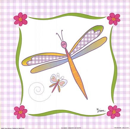 Framed Dragonfly of Hearts Print