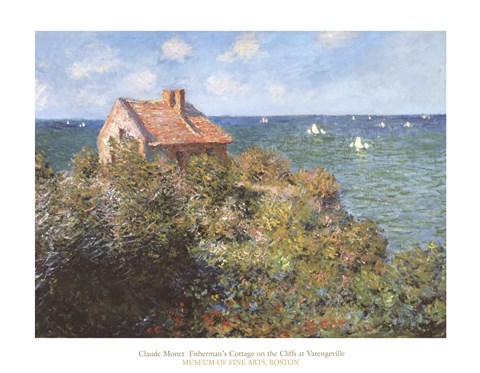 Framed Fisherman&#39;s Cottage on the Cliffs at Varengeville, 1882 Print