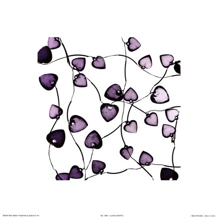 Framed Glass Hearts Print