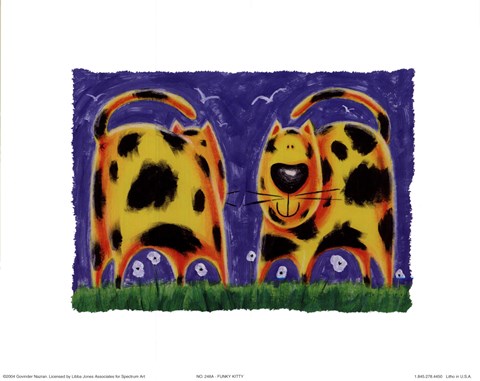 Framed Funky Kitty Print