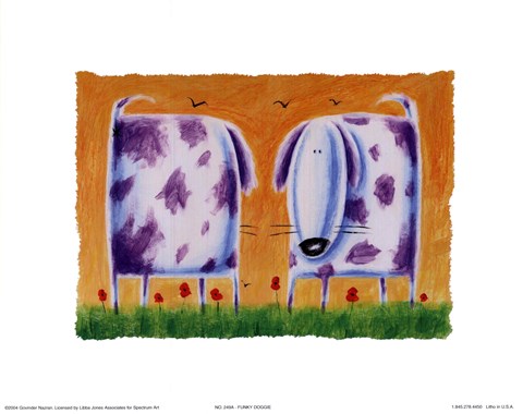 Framed Funky Doggie Print