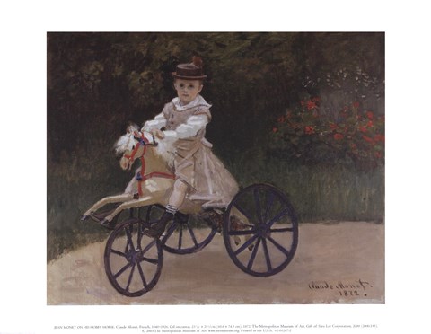 Framed Jean Monet on His Hobby Horse, 1872 Print