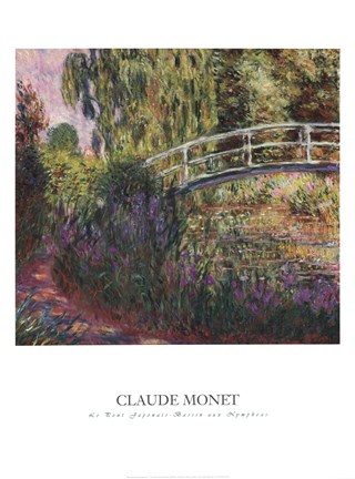 Framed Le pont japonais - bassin aux nympheas Print