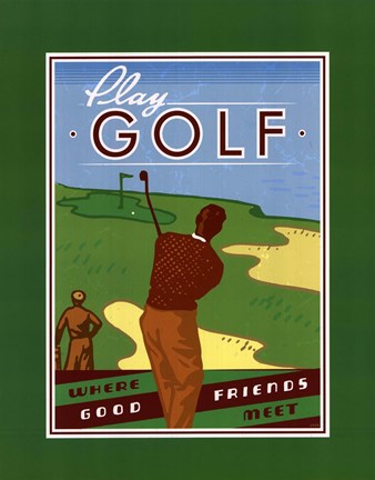 Framed Play Golf Print