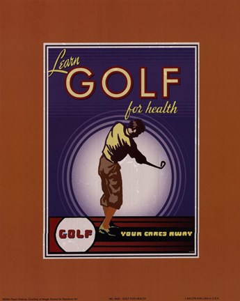 Framed Golf For Health Print