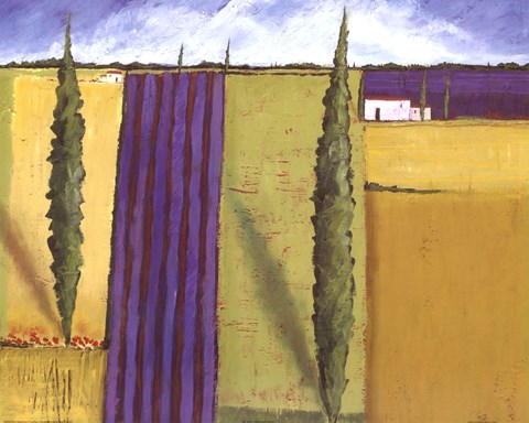 Framed Lavender Field I Print