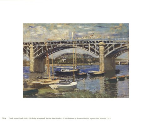 Framed Bridge at Argenteuil (bridge center) Print