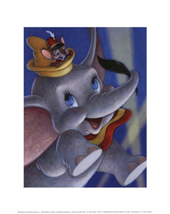 Framed Dumbo and Timothy Mouse - The Magic Feather Print