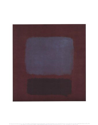 Framed No. 37/No. 19 (Slate Blue and Brown on Plum), 1958 Print