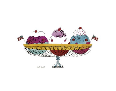 Framed Ice Cream Dessert, c.1959 (3 scoop) Print