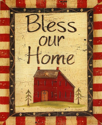 Framed Bless our Home Print