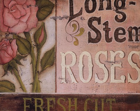 Framed Long Stem Roses Print