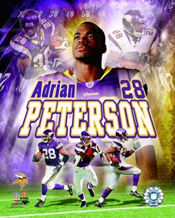 Framed Adrian Peterson - 2007 Portrait Plus Print