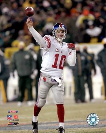 Framed Eli Manning 2007 NFC Championship Game Action Print