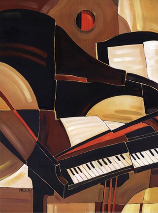 Framed Abstract Piano - mini Print