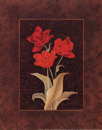 Framed Damask Tulip - petite Print