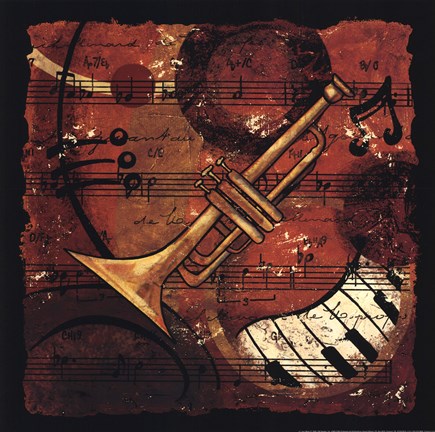 Framed Jazz Music II - mini Print