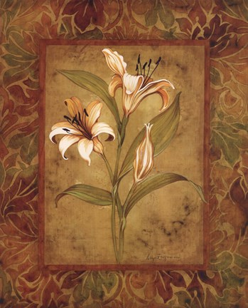 Framed Garden Lilies I Print