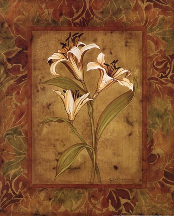 Framed Garden Lilies II Print