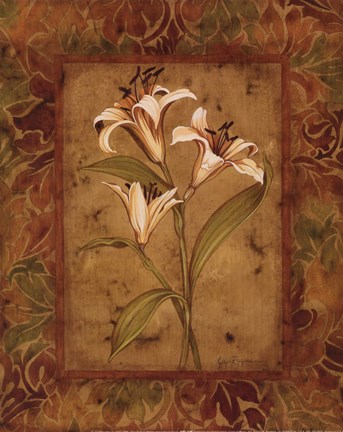 Framed Garden Lilies II - mini Print