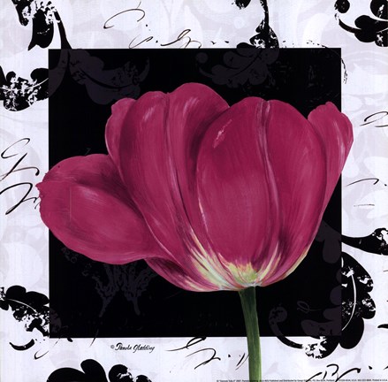 Framed Damask Tulip II Print