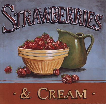 Framed Strawberries &amp; Cream Print