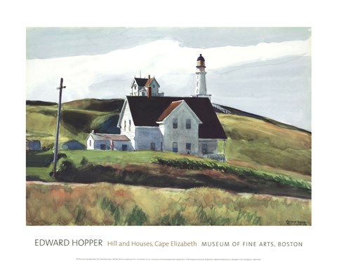 Framed Hill and Houses, Cape Elizabeth, Maine, 1927 Print