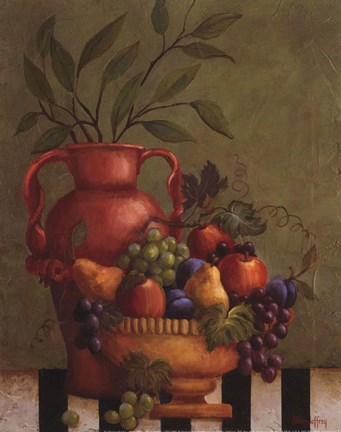 Framed Fresco Fruit I - mini Print