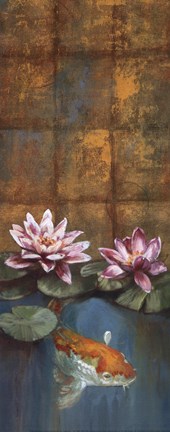 Framed Golden Koi I - mini Print