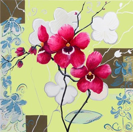 Framed Orchids in Bloom IV Print