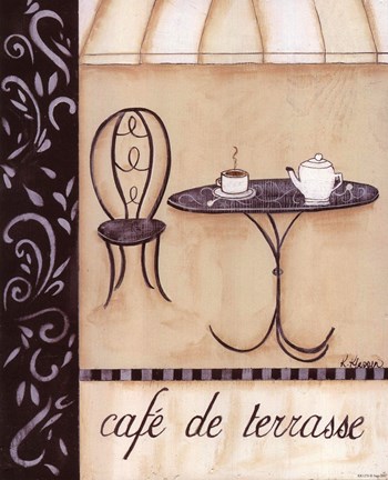 Framed Caf De Terrasse Print