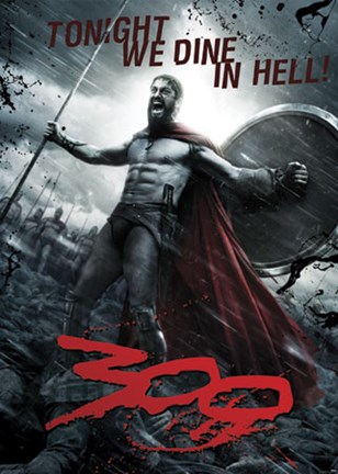 Framed 300 - Leonidas - Dine in Hell Print