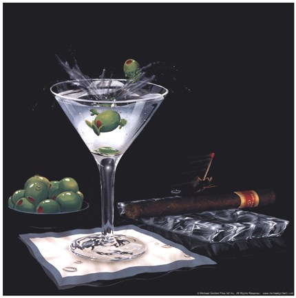 Framed Olive Party II Print