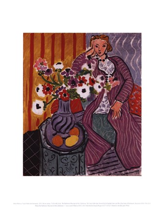 Framed Purple Robe and Anemones, 1937 Print