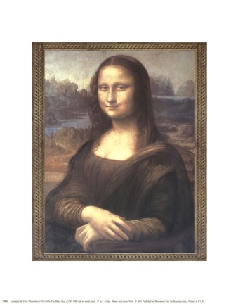 Framed Mona Lisa, c.1507 Print
