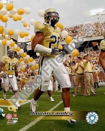 Framed Dawan Landry Georgia Tech Yellow Jackets 2004 Action Print