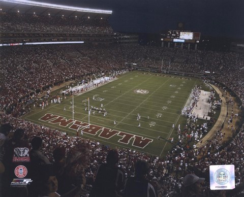 Framed Bryant-Denny Stadium, 2007 - The University of Alabama Print