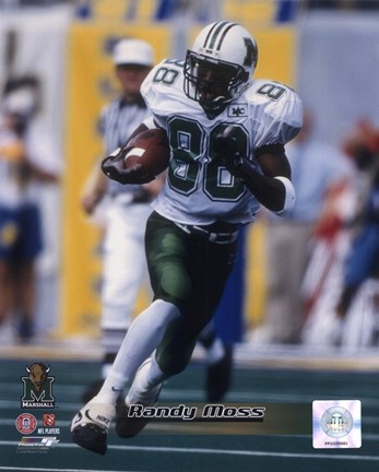 Framed Randy Moss Marshall University Action Print