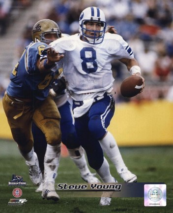 Framed Steve Young Brigham Young University Action Print
