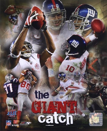 Eli Manning & David Tyree 'The Catch' SuperBowl XLII Portrait Plus Fine Art  Print by Unknown at