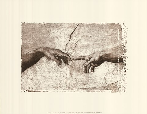 Framed Creation of Adam (hands detail) Print