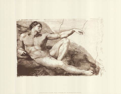Framed Creation of Adam (Adam detail) (embossed) Print